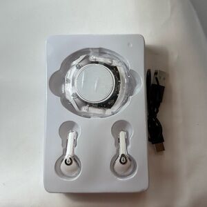White and Silver Wireless Earbuds/Ultrapods  with Charging Case